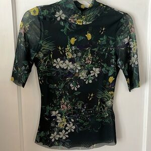 Ted Baker floral short sleeve top, size 1
